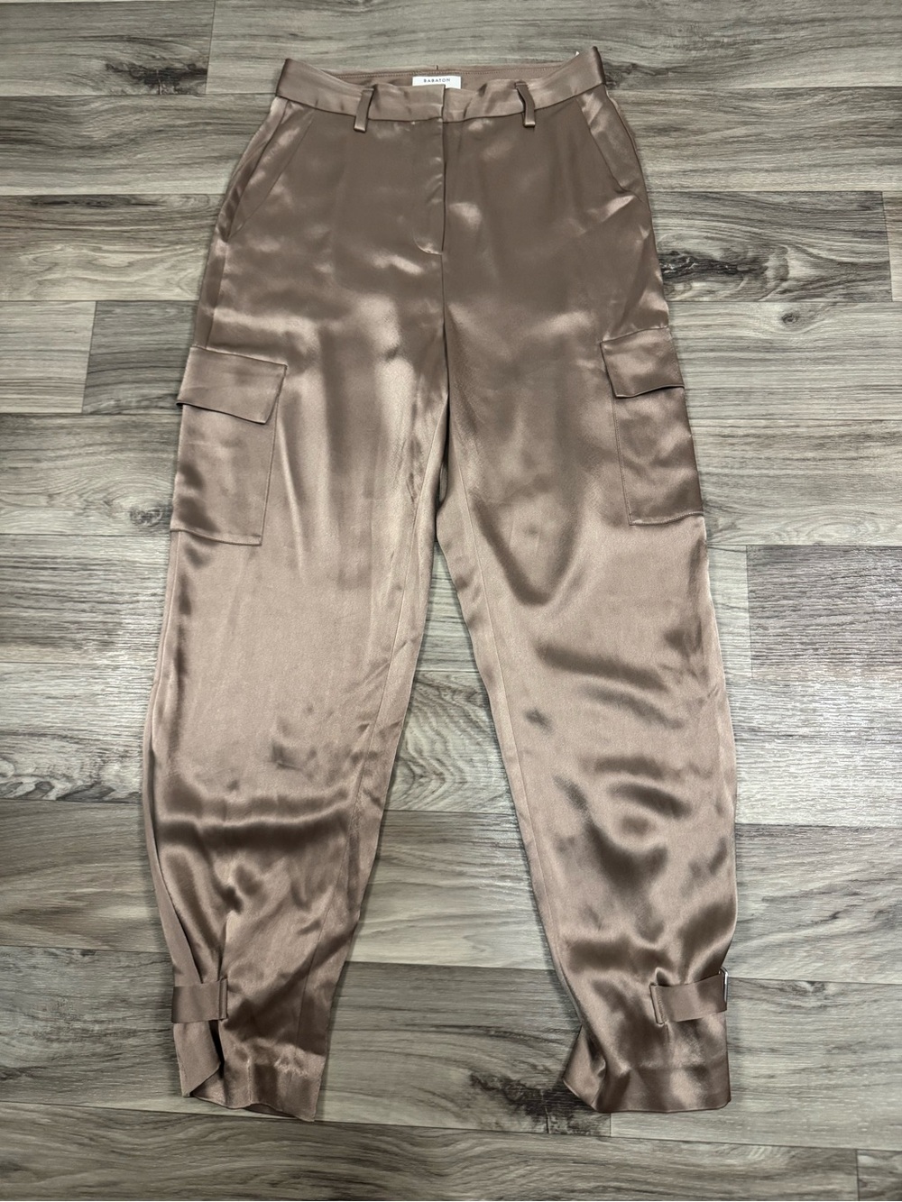 Aritzia Babaton Refined Satin Cargo Pant in Deep Taupe Size 4